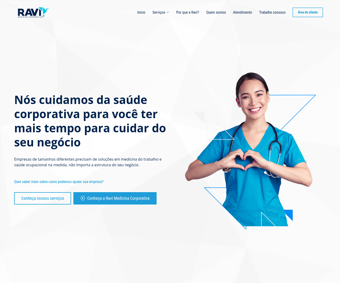 Site da Ravi Saúde Corporativa capturado em 2026